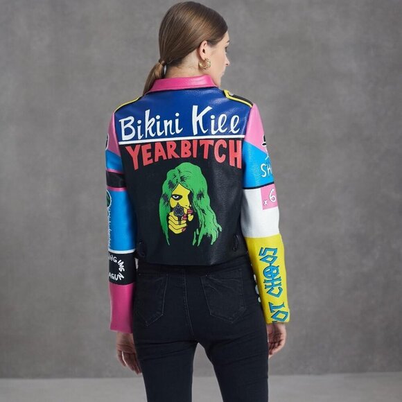 DARKSHE Women's Faux Leather Jacket Coat with Long Sleeve - Picture 7 of 7